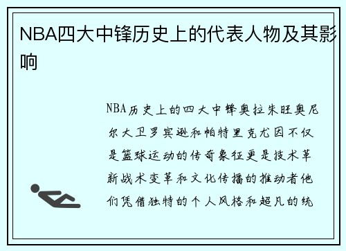 NBA四大中锋历史上的代表人物及其影响